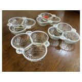 Hobnail Moonstone divided dishes (4)