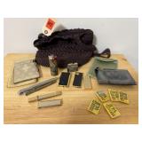 Purse, cigarette cases, lighters