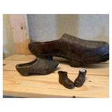 Mixed lot of wooden, plastic shoes