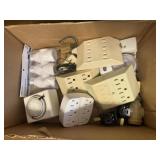 Box of electrical supplies, timers