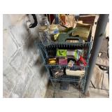 Wire racking, contents included, staplers, tools