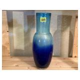 Blue hombre blown glass vase
