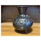 Mexican Southwest black clay pottery vase