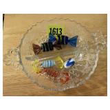 Glass dish, glass candy included