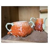 Strawberry cream & sugar dish, no lid