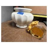 Haeger pottery, cat in fishbowl perfume bottle