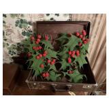 Suitcase of holly window sprays
