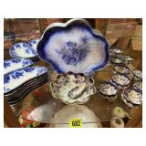 Cobalt china, hand painted dishes