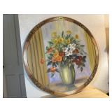 Round floral bouquet painting