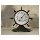Brass ship helm thermometer