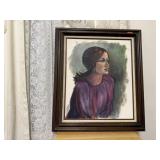 Portrait framed canvas painting