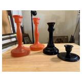Orange, black candlesticks