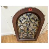 Arched stained glass window