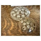 Glass floral frogs (2)