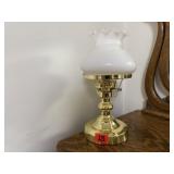 Table lamp, milk glass shade