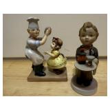 Lefton cook, waiter figurines