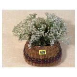 Basket wall pocket, florals