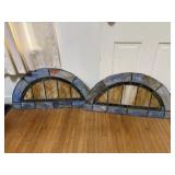 Stained glass arched window panes (2)