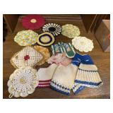 Box of potholders, doilies
