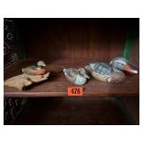 Hand painted, wood ducks (3)