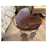Wicker doll buggy