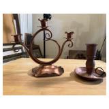 Cooper candleholders (2)