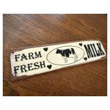 Farm Fresh Milk metal sign