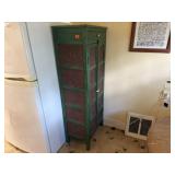 Green punched tin pie safe, no contents included