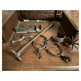 Cowboy lot, spurs, branding iron