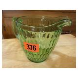 Vintage green glass pitcher
