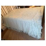 Green Chenille bedspread,
