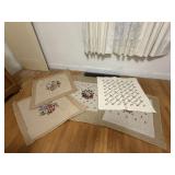 Floral needlepoint squares