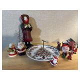 Lefton Christmas dish, decorations, salt & pepper