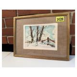 Winterscape watercolor painting