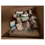 Vintage cardboard Christmas village, faux snow