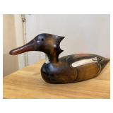 Wood carved duck