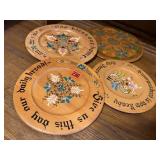 Hand painted wood chargers