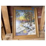 Snowy Sunset needlepoint picture