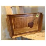 Apple inlay wooden serving tray