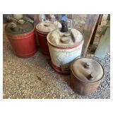 Amoco, metal gallon fuel cans (4)