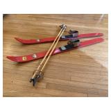 Youth skis, ski poles