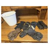 Leather, winter gloves