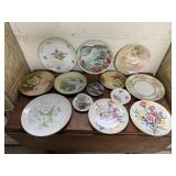 Decorative, hand painted plates, tea cup, saucers