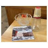 Christmas bowl, tile, vintage nut grinder