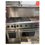 Stainless steel gas oven/stove, needs cleaned.
