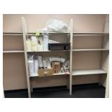 Large Metal Shelf with Plastic Lids