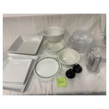Baking dishes, trays, pitcher, etc.