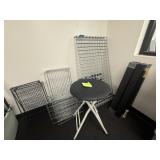 Misc. shelving, foldable stool