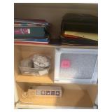 Assorted office items, Facebook counter, etc.