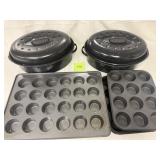 Oven roasters and muffin pans used